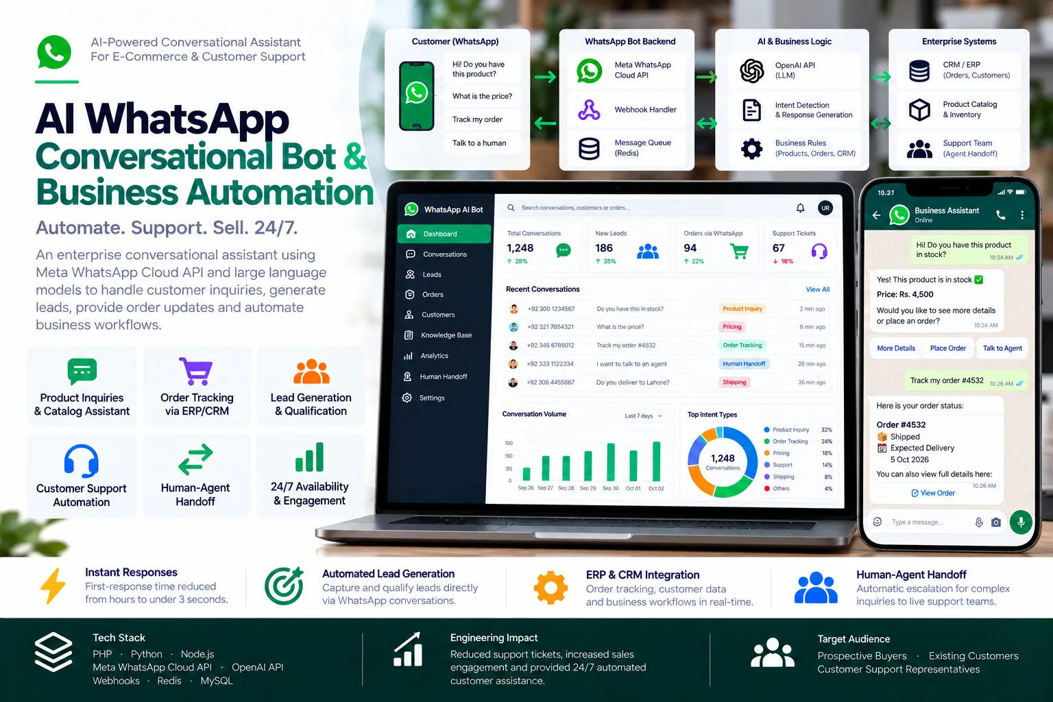 AI WhatsApp Conversational Bot & Business Automation — AI & Business Automation case study