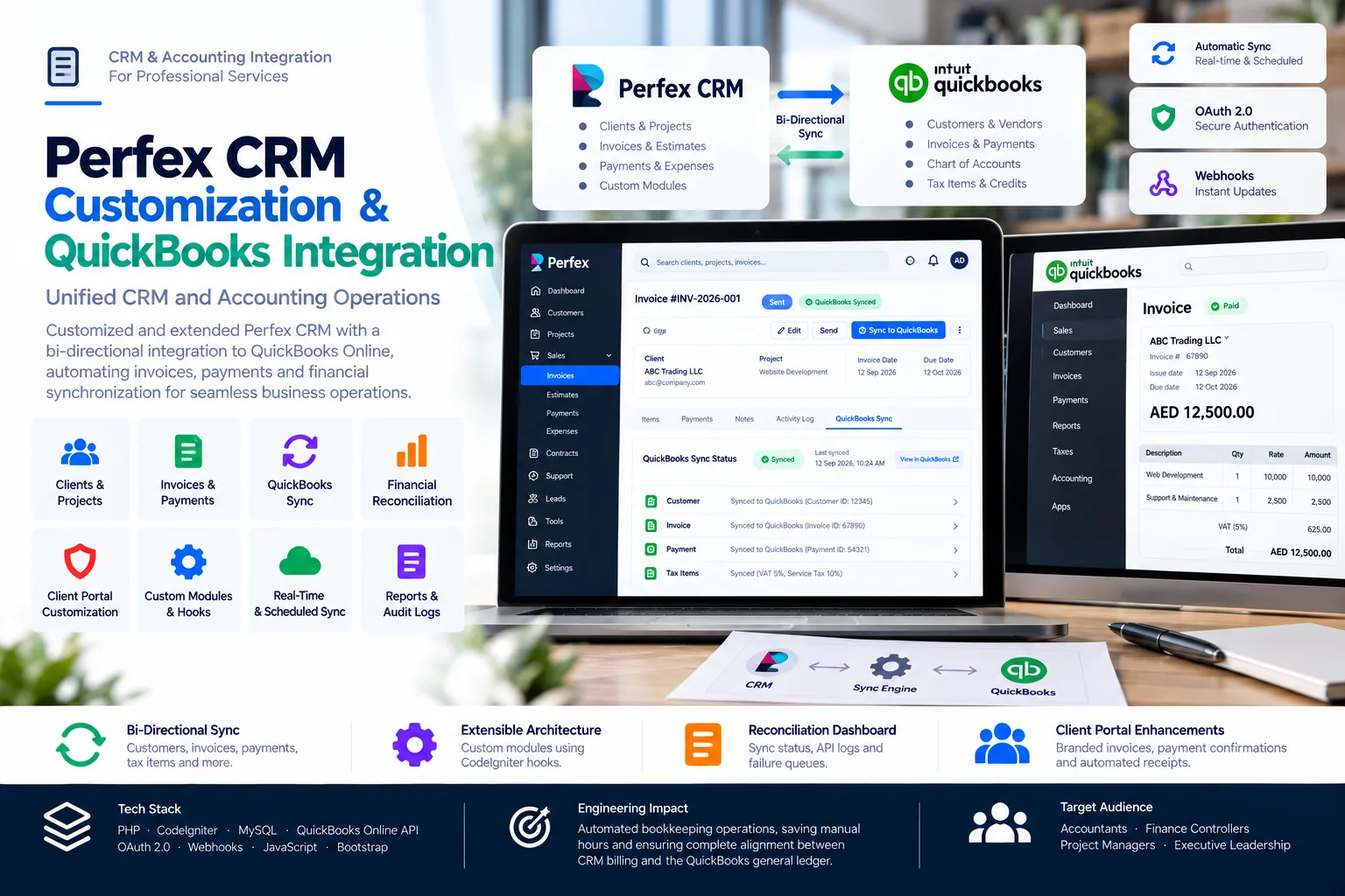 Perfex CRM & QuickBooks Integration — CRM & Financial Operations case study